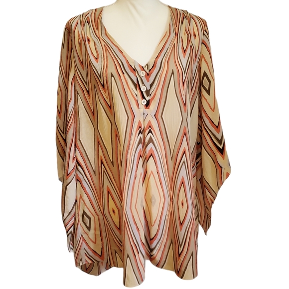 NWT Alice + Olivia Angel Flutter Silk Sleeve Tunic - Picture 2 of 11